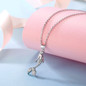 Mermaid Necklace Sterling Silver | Womens Mermaid Pendant w/ CZ