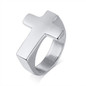Mens Cross Ring Sideways | Stainless Steel - Silver, Gold, Black