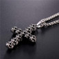 Mens Skull Cross Necklace Gold Silver Stainless Steel