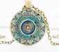 Yoga Cabochon Glass Pendant Necklace