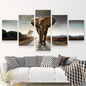 Elephant Oil Painting Canvas Print Set
