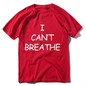 I CAN'T BREATHE Cotton printed sports T-shirt