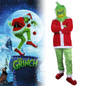 Christmas Adult Grinch Luxury Santa Costume with Mask cosplay suit