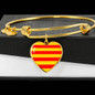 Catalonian Flag Heart Charm