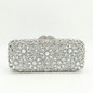Clutch women crystal bag evening party minaudiere box purse bridal flower rhinestones handbag