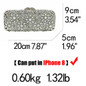 Clutch women crystal bag evening party minaudiere box purse bridal flower rhinestones handbag