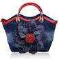 Handbags fashion women leather mobile messenger pu elegant bag tote big flower mother