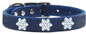 Snowflake Widget Genuine Leather Dog Collar
