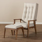Baxton Studio Lounge Chair with Ottoman in Light Beige