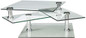 Milan Lillyana Clear/Chrome Square Glass Motion Cocktail Table