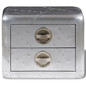 Festnight Aluminum Coffee Table Bedside Night Stand with Storage Drawers Aviator End Side Table Aircraft Airman Style Living Room Home Office Furniture Silver 20" x 13.8" x 15.7"