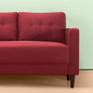 Zinus Mikhail Mid-Century Loveseat Sofa / Ruby Red Sofa Couch / Button Tufted Cushions / Easy, Tool-Free Assembly