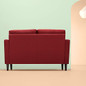 Zinus Mikhail Mid-Century Loveseat Sofa / Ruby Red Sofa Couch / Button Tufted Cushions / Easy, Tool-Free Assembly