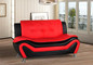 Container Furniture Direct Arul Leather Air Upholstered Mid Century Modern Loveseat Black/Red