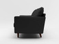 Container Furniture Direct Orion Mid Century Modern PU Leather Upholstered Living Room Loveseat with Bolster Pillows, 69.68" Black