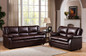 Kings Brand Furniture - 2 Piece Faux Leather Abanda Sofa & Loveseat Living Room Set, Brown