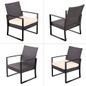Do4U 3 Pieces Patio Furniture Sets Outdoor Wicker Chair Conversation Sets with Coffee Table for Garden Balcony Porch (Beige)