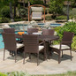 Christopher Knight Home Lancaster Outdoor 7-Piece Wicker Dining Set with Cushions
