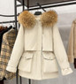 Large Natural Raccoon Fox Fur Hooded Winter Down Coat Women 90% White Duck Down Jacket Thick Warm Parkas Female Outerwear