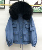 Large Natural Raccoon Fur Women Down Coat Winter Thick