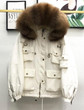 Large Natural Raccoon Fur Women Down Coat Winter Thick