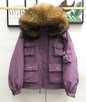 Large Natural Raccoon Fur Women Down Coat Winter Thick