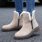 Women's Shoes - Women's Warm Plush Genuine Leather Ankle Boots