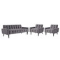 Delve Living Room Set Performance Velvet Set of 3