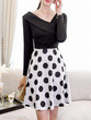 V Neck Polka Dot Skater Dress