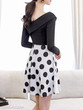 V Neck Polka Dot Skater Dress