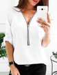 V Neck Chain Patchwork Plain Blouses