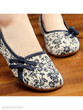 SOCOFY Floral Low Heeled Blend Round Toe Casual Flat & Loafers