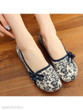 SOCOFY Floral Low Heeled Blend Round Toe Casual Flat & Loafers