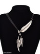 Metal Feather Pendant Necklace