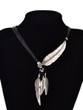 Metal Feather Pendant Necklace