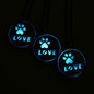Glow In The Dark Paw Love Necklace