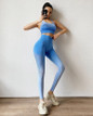 New 2 pieces Ombre Yoga Set Sports Bra Leggings Women Gym Set Clothes Seamless Workout Fitness Sportswear Fitness Sports Suit