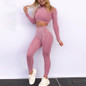 Seamless Yoga Suit 2 piece Sports Shirts Crop Top Seamless Leggings Sport Set Gym Clothes Fitness Tracksuit Workout Set Femme