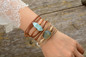 Labradorite Light Brown Leather Bracelet