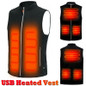 Men Autumn Winter Warm Electric Thermal Cloth Waistcoat Fish Hiking Outdoor USB Infrared Heating Vest Jacket