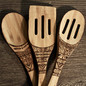 Wood Burned Bamboo Utensil Set - 3pc