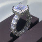 Vintage ring Pave setting 5A zircon Cz 925 Sterling silver Engagement Wedding Band Rings set For Women Bridal bijoux