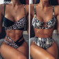 INGAGA High Waist Bikini Push Up Swimsuits Leopard Women's Swimwear 2021 Brazilian Bikini Set Biquini Sexy Bathing Suit Women