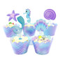 Iridescent Mermaid Cupcake Wrappers and Toppers (Set of 20 or 40)