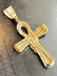 10KT YELLOW GOLD .58ct DIAMOND ANKH CROSS PENDANT
