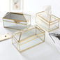 HARRA HOME Gold & Modern Clear Rectangle Facial Tissue Box Cover Dispenser Toilet Napkin Organizer Tissues Holder for Bathroom Vanity Counter Tops, Bedroom Dressers, Night Stands, Desks, Table