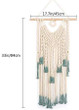 Macrame Wall Hanging Green and Beige Woven Tapestry Boho Chic Tassels Pendant Hippie Bohemian Wall Art Bedroom Living Room Dorm Backdrop Home Decorations, 33"x 18" (No.2): Home & Kitchen