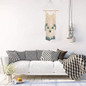 Macrame Wall Hanging Green and Beige Woven Tapestry Boho Chic Tassels Pendant Hippie Bohemian Wall Art Bedroom Living Room Dorm Backdrop Home Decorations, 33"x 18" (No.2): Home & Kitchen