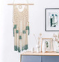 Macrame Wall Hanging Green and Beige Woven Tapestry Boho Chic Tassels Pendant Hippie Bohemian Wall Art Bedroom Living Room Dorm Backdrop Home Decorations, 33"x 18" (No.2): Home & Kitchen