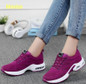 Akexiya Women Black Sneakers Summer Fashion Breathable Air Mesh Lace Up Casual Shoes Ladies Soft Flat Comfort Walking Shoes
